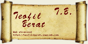 Teofil Berat vizit kartica